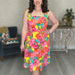 London Times Abstract Floral Midi Dress