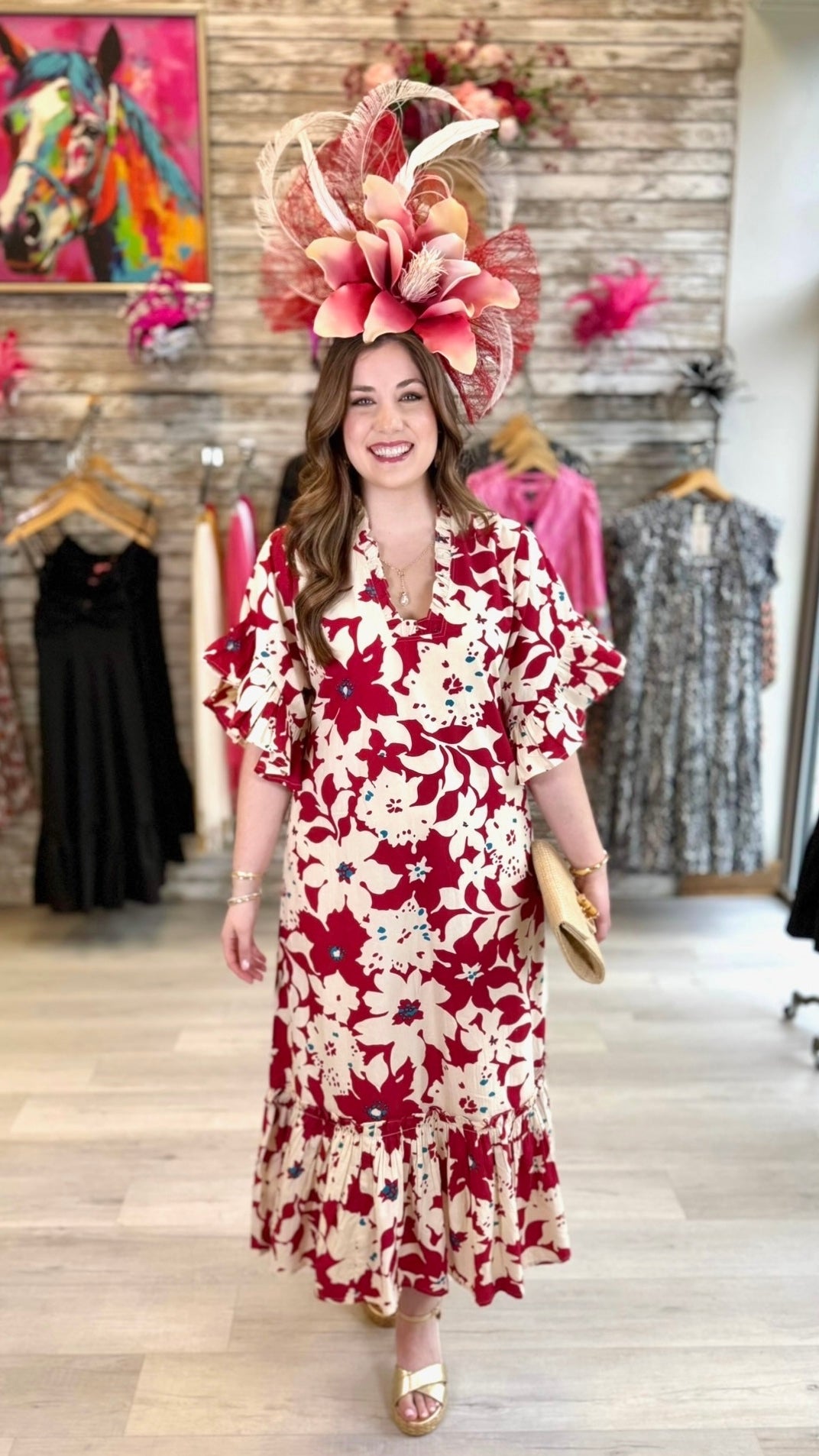 Soleil Floral Dress - Red