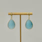 Blue/Gold Teardrop Earrings