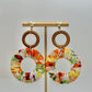 Fabric Wrapped Earring - Orange