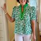 Emmy Animal Print Top - Green