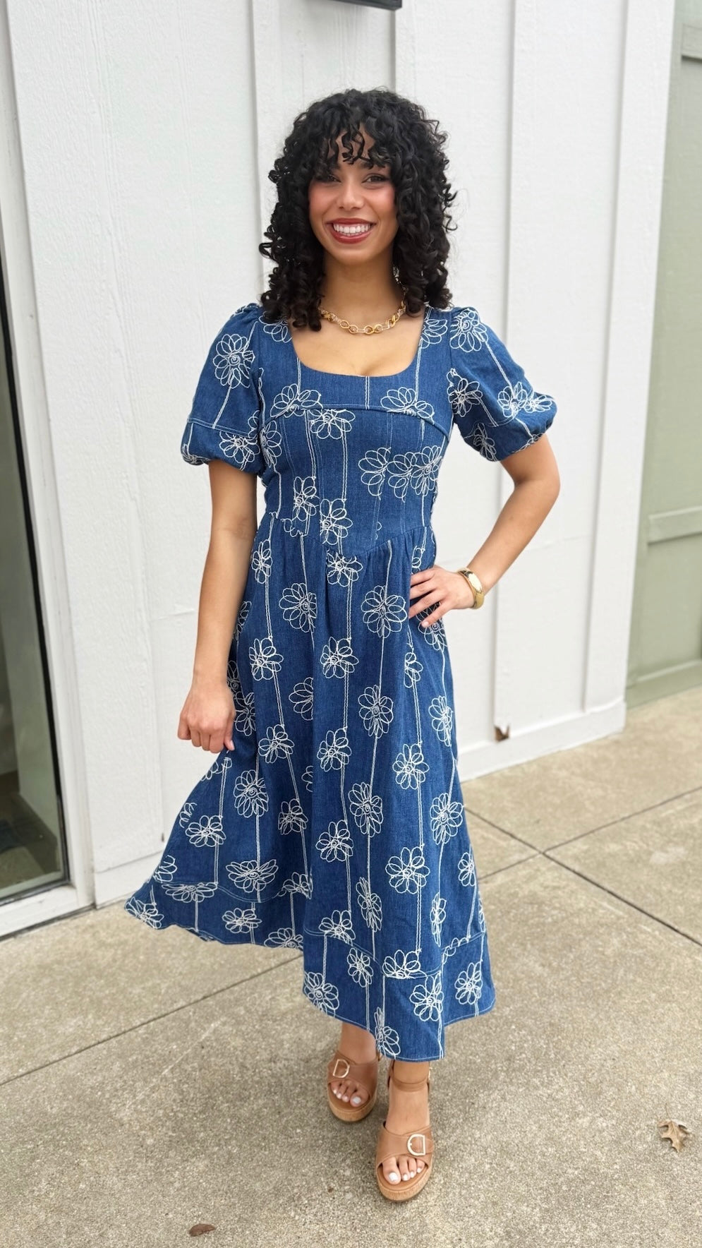 Daisy Denim Midi Dress