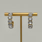 Small Gold Crystal Hoop Earrings - Diamond