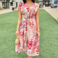 Daphne Floral Dress - Fuchsia Mix