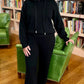 Sweater Knit Wide Leg Pants - Black