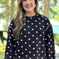 Kacey Polka Dot Leisure Top - Black & White