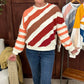 Agnes Wavy Stripe Pullover - Rust Mix