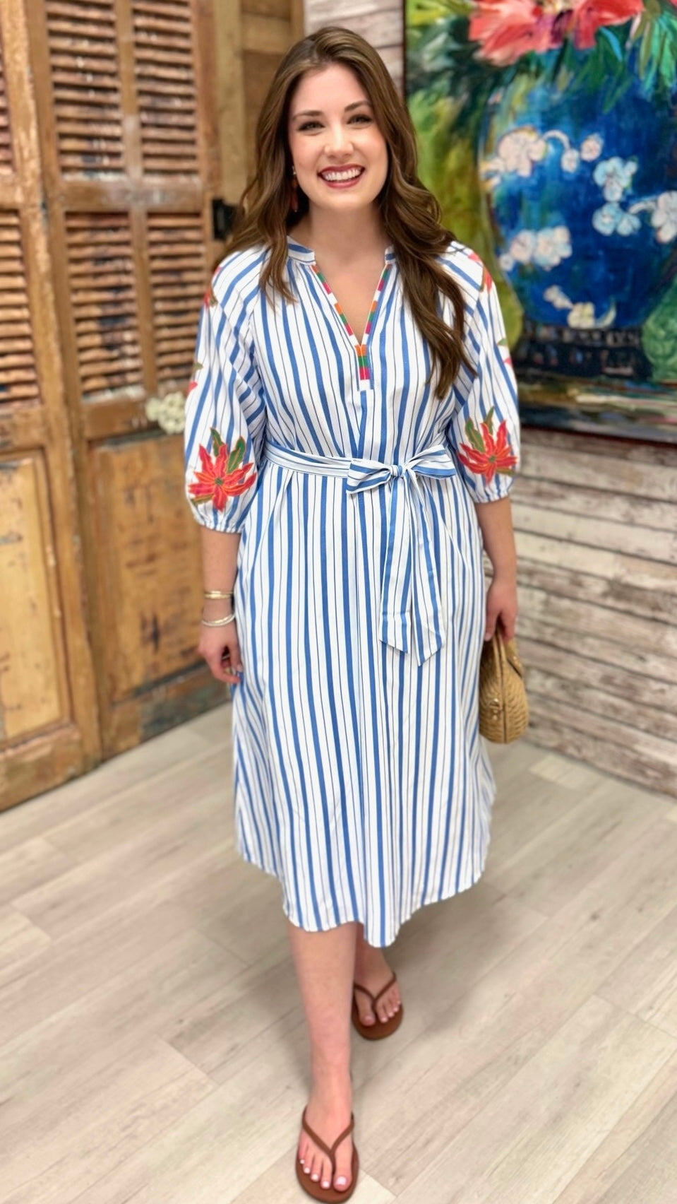 Cadence Flower Dress - Blue