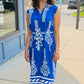 Rita Fleur De Lis Belted Dress - Royal