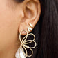 Flower Fan & Pearl Earrings