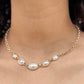 Gold Chain Oval Pearls