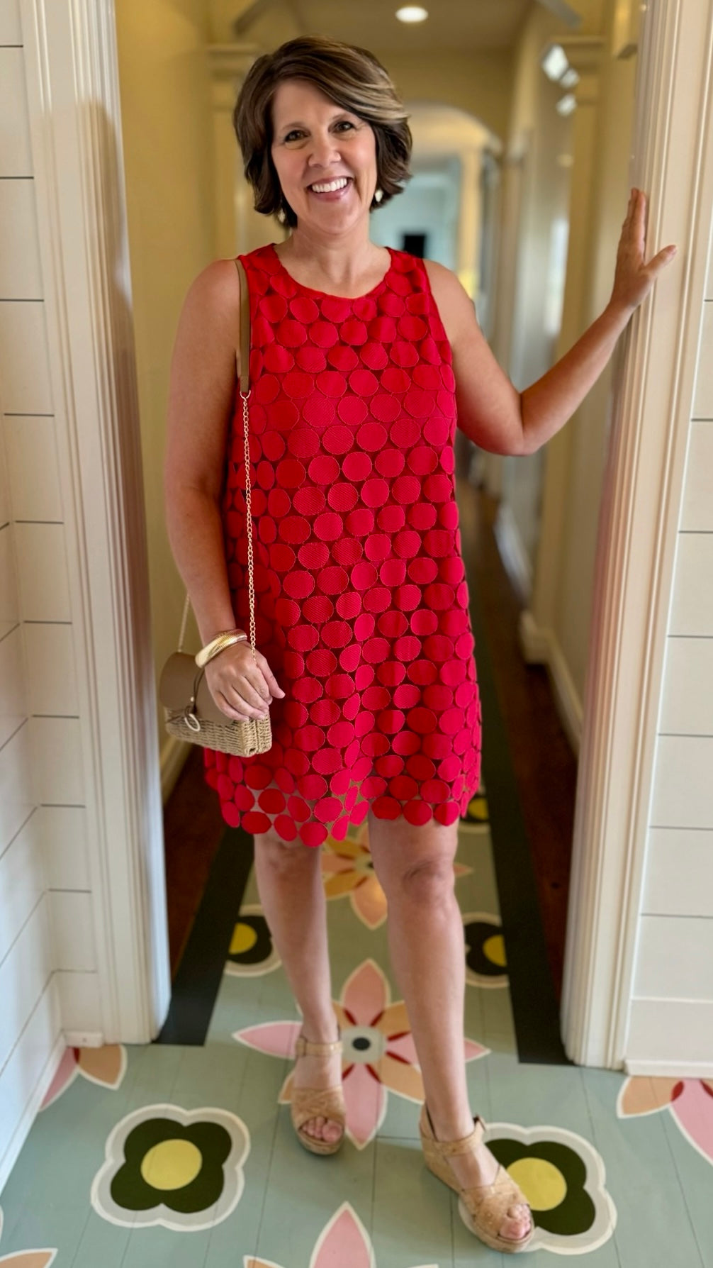 Clara Cherry Red Dotty Dress