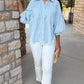 Camille Striped Top - Blue