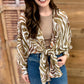 Zebra Print Tie Front Top