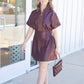 Emily McCarthy Chocolate Faux Leather Dress