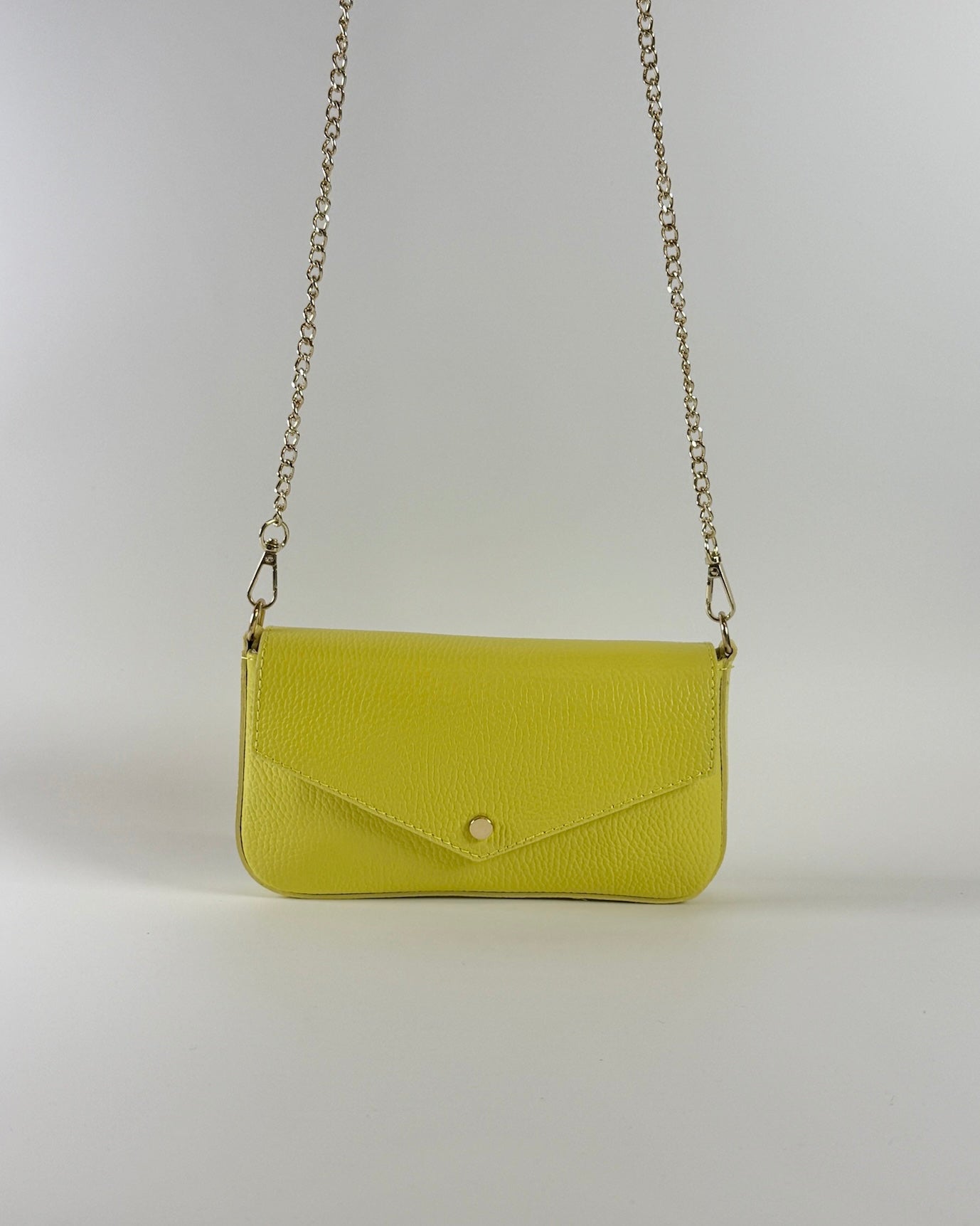 Italian Leather Handle & Crossbody - Yellow