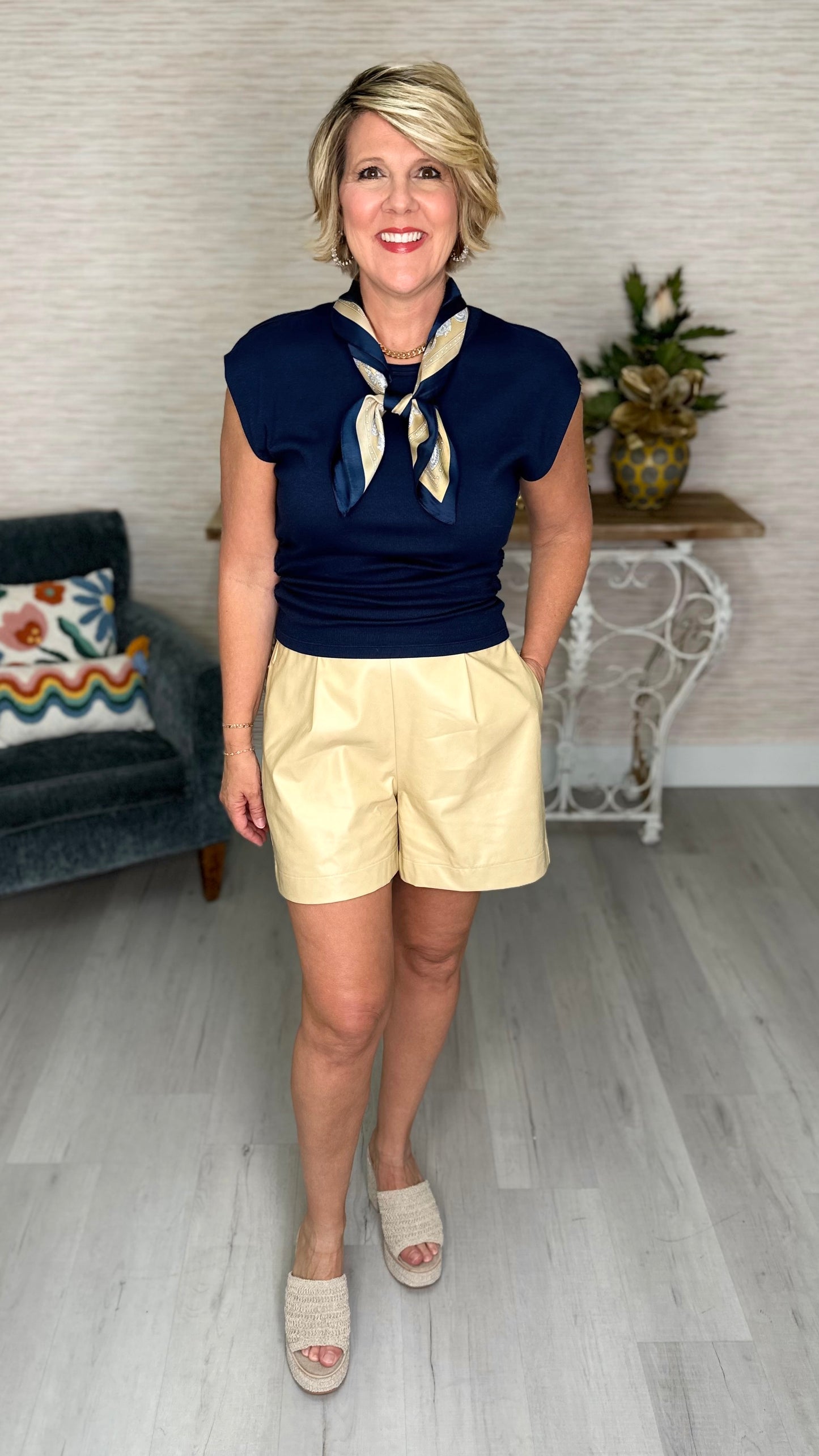 Tyler Boe Vegan Leather Shorts - Flax