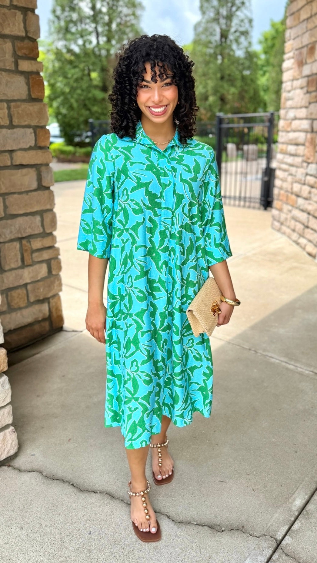 Uncle Frank Midi Swing Dress - Green