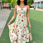 Marie Poppy Midi Dress - Ivory