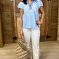 Logan Abstract Top - Light Blue