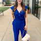 Maggy London Royal Ruffle Wrap Jumpsuit