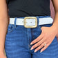 White Leather Belt
