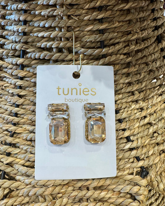 Crystal Gem Studs - Gold