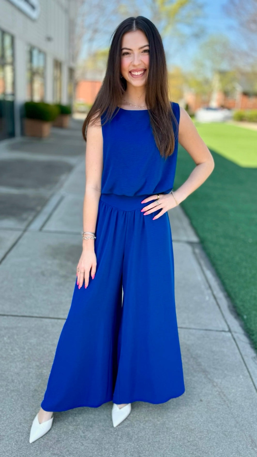 Reese Royal Crepe Wide Leg Pants