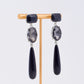 Black Crystal Linear Earrings