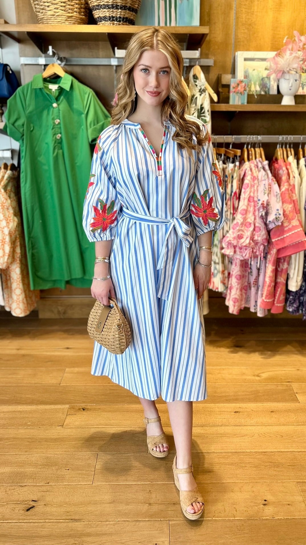 Cadence Flower Dress - Blue