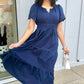 Nora Cinch Waist Dress - Navy