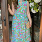 Tabi Swirl Midi Dress - Aqua Multi