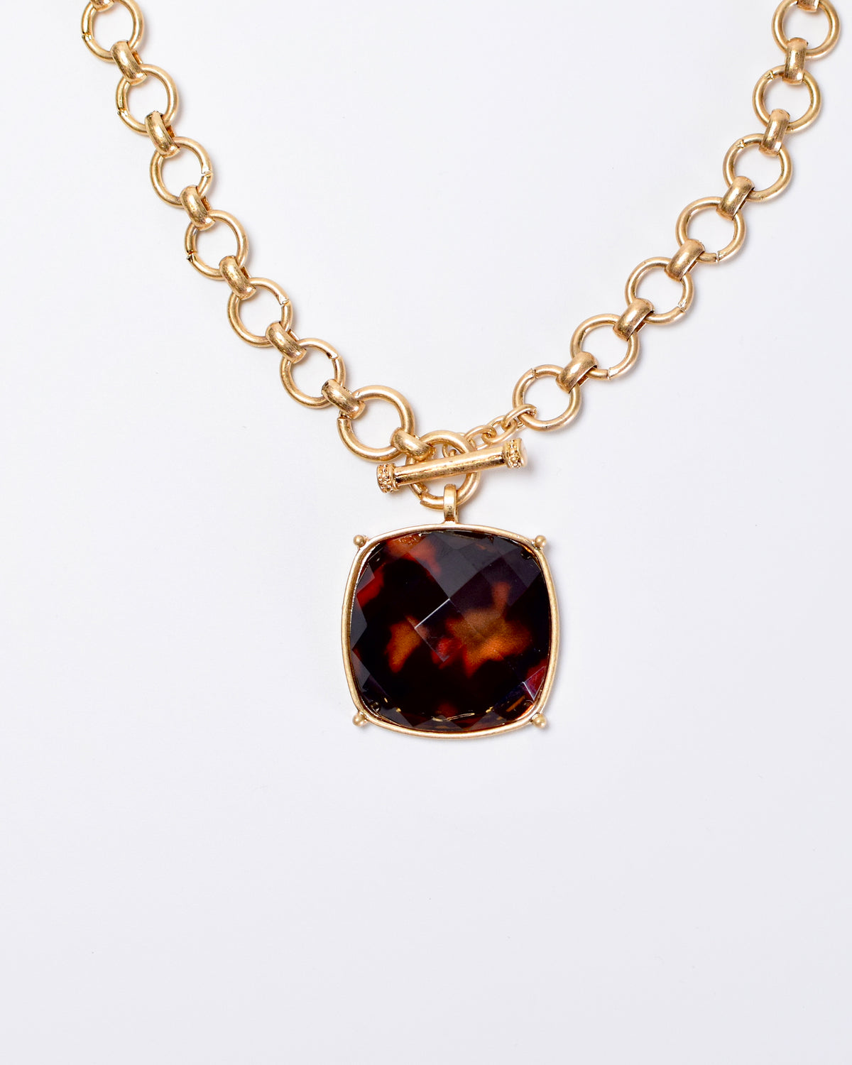Large Gem Necklace - Tortoise