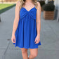 Little Blue Bow Babydoll Dress