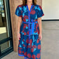 Della Dress - Indigo Feathers