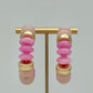Pink & Gold Bold Bead Hoops
