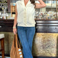 Penny Button Vest - Ivory