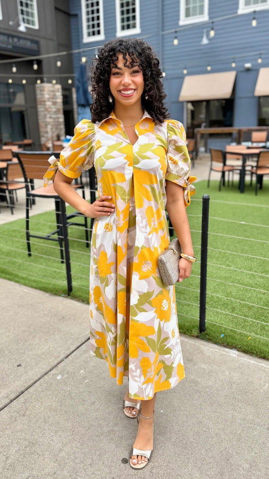 Uncle Frank Big Bloom Dress - Butter