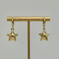 Gold Puff Star Hoop Earrings