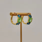 Zenzii Blue/Green Crystal Hoop Earrings