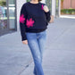 Farrah Sweater - Black/Pink