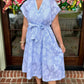 Lucy Floral Embroidery Midi Dress- Light Blue