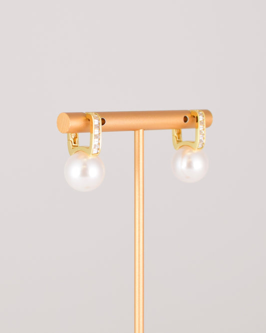 Lustre Pearl Huggie Earrings