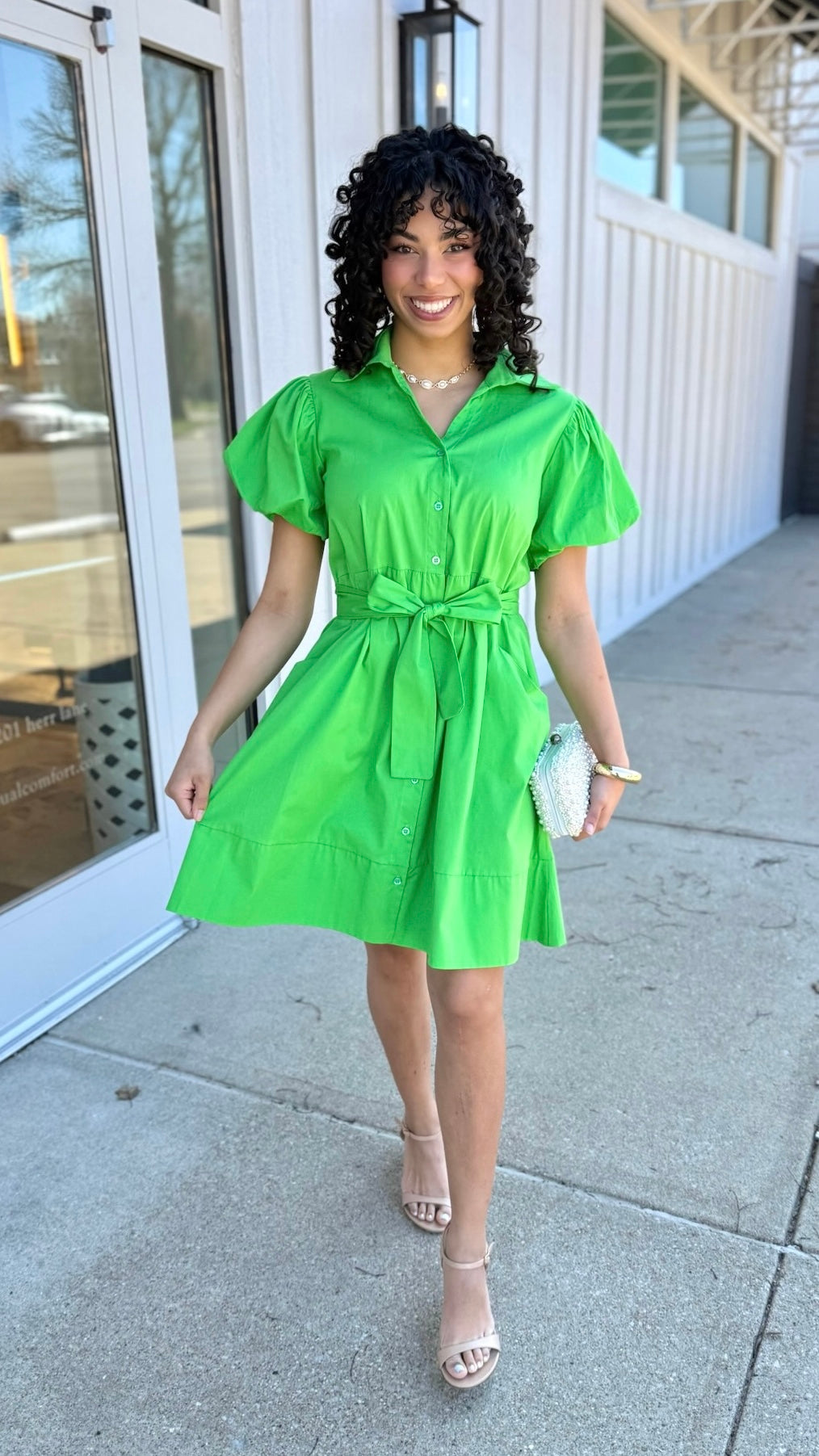 Sofia Nelda Dress - Green