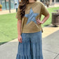 Denim Star Patch Olive Tee