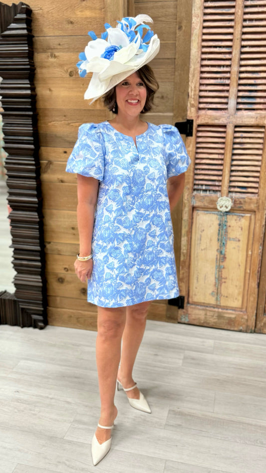 Blue Tapestry Floral Dress