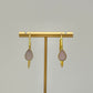 Light Pink Teardrop Crystal Hoop Earrings