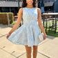 Katie Tweed Dress - Blue