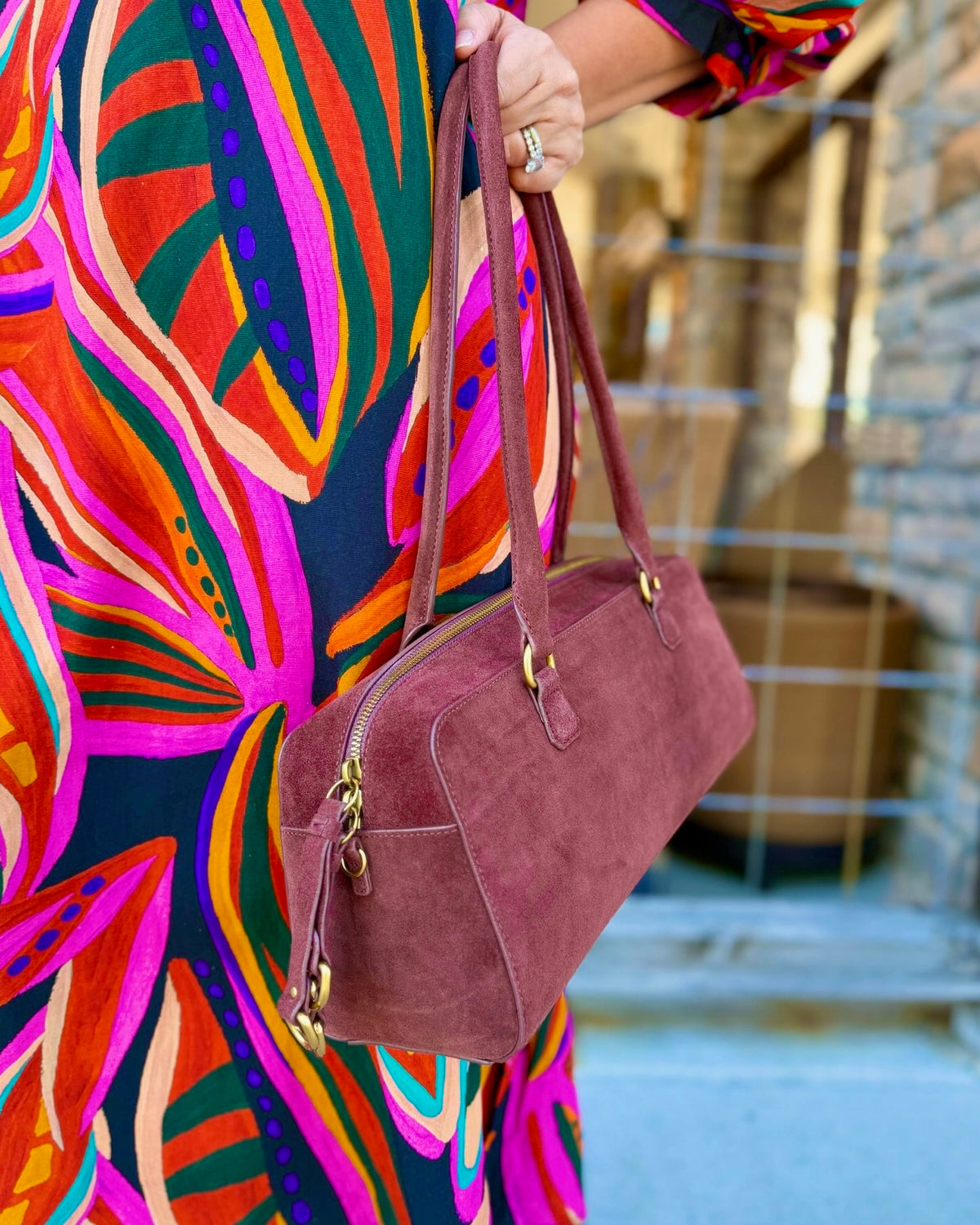 Hobo Sadie Satchel - Suede Chocolate