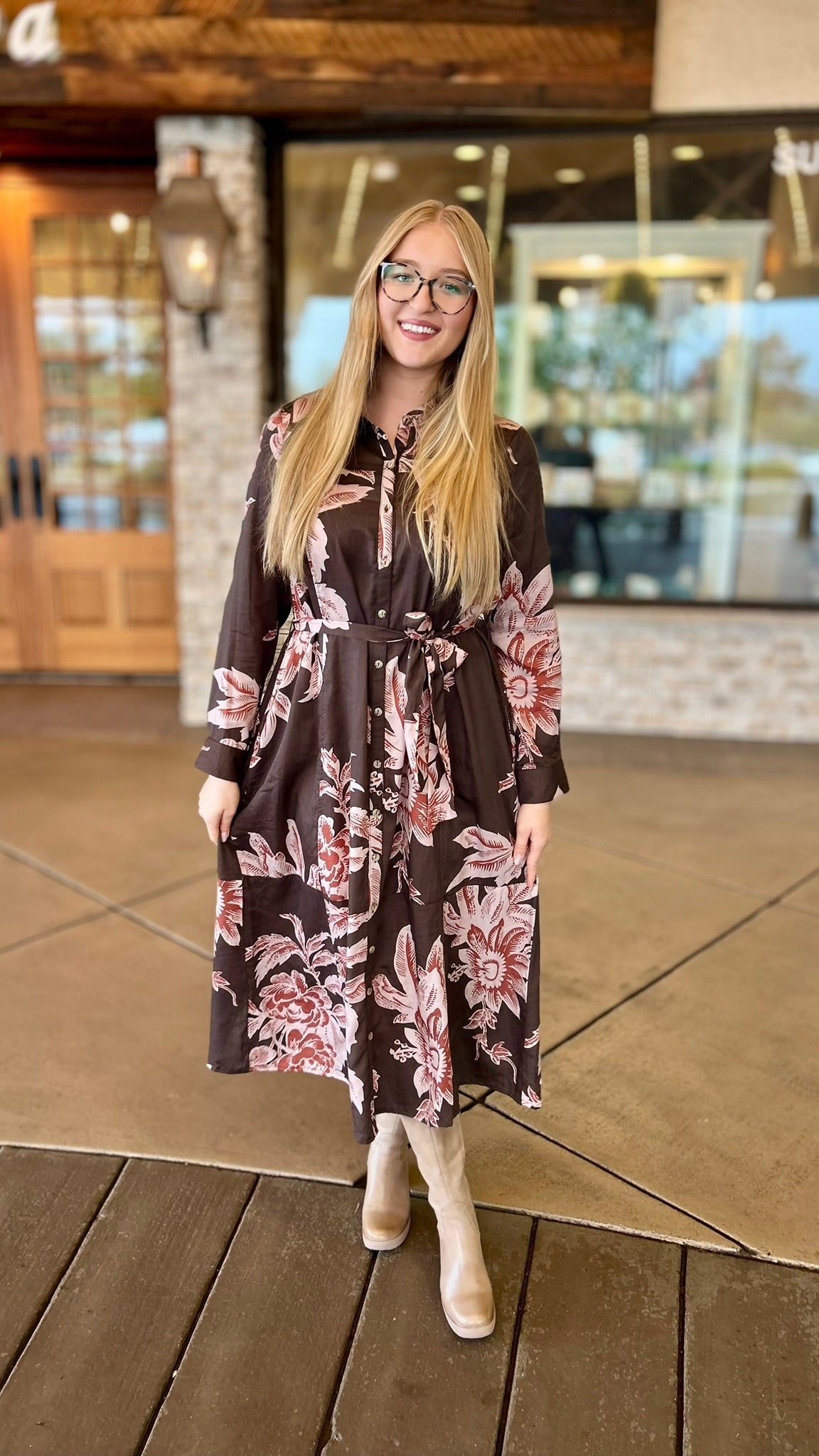 Ivy Jane Fall Tropics Dress - Brown